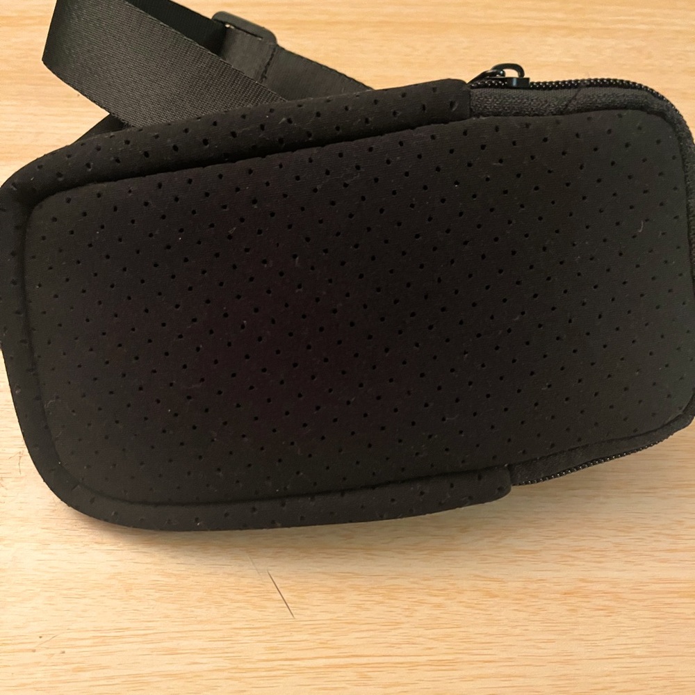 Cute black cross body bag. Just the right size for your cell phone, cards and $